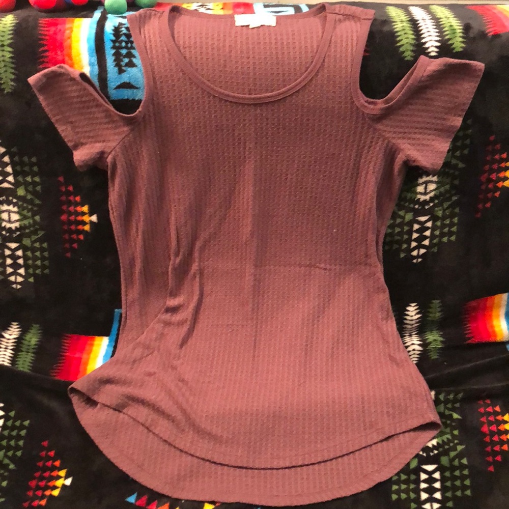 Purple Shoulder Cut-out dress